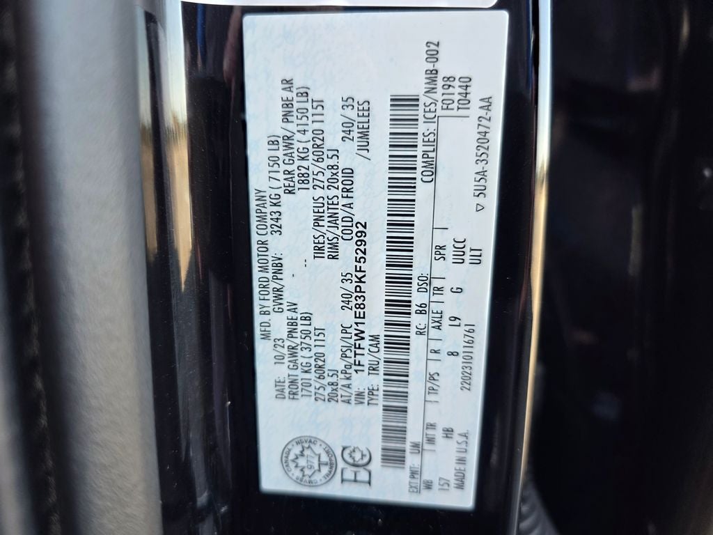 2023 Ford F-150 Lariat Sport package